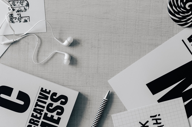 black and white, still life, table, quotes, monochrome, close-up, word, flat lay, top, text, guidance, western script, letters, number, high angle view