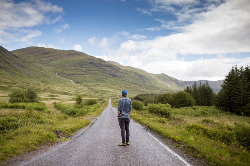 mountains, landscape, full length, long, direction, people, countryside, man, sleeved, transportation, gray, one man only, mountain, one person, sky, hills