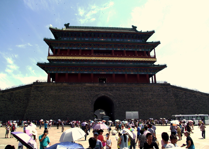 stone, building exterior, religion, culture, beijing, group of people, day, sightseeing, famous, 4K, adult, tower, women, asia, historic, architecture