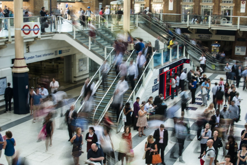 large Group Of People, rush Hour, built structure, city, crowd, men, transportation, activity, standing, architecture, commuter, group Of People, real people