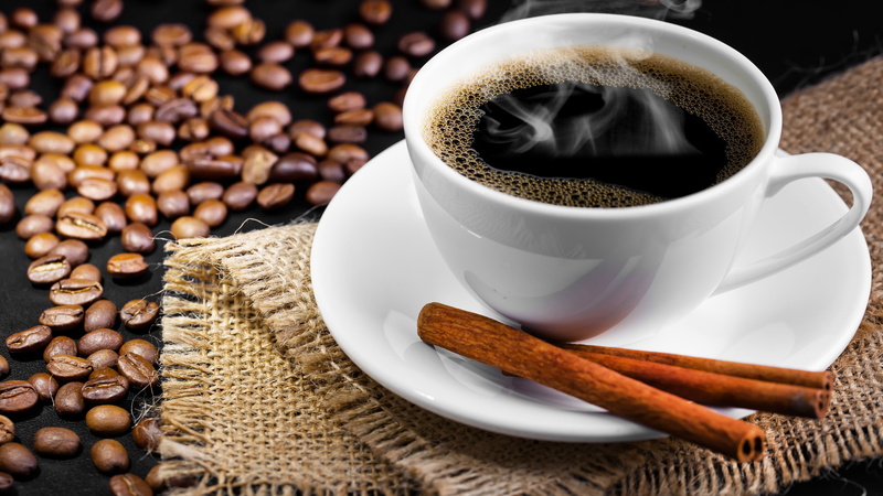 White, Cup, Saucer, Coffee, Cinnamon, 4K