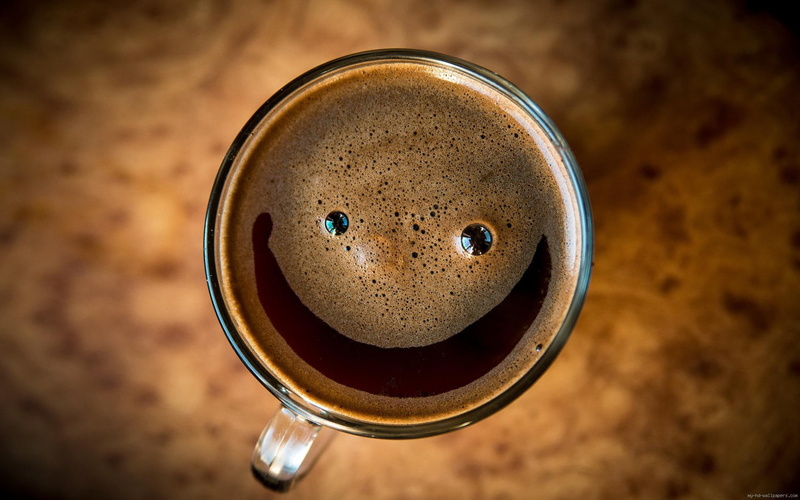 smiling, coffee, cup, food, black, 1080P, smiley