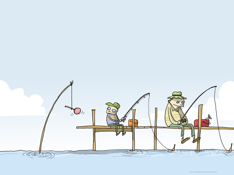 sky, cartoon, people, machinery, 720P, vector, men, caricature, representation, craft, human representation, humor, nature, fishing, text, illustration