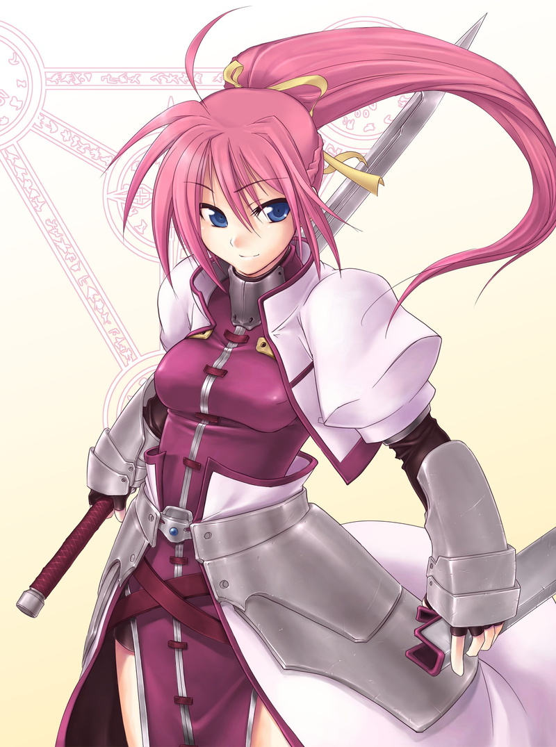 protection, pink color, anime, anime girls, sport, futuristic, sword, women, human body part, portrait, females, human representation, Mahou Shoujo Lyrical Nanoha