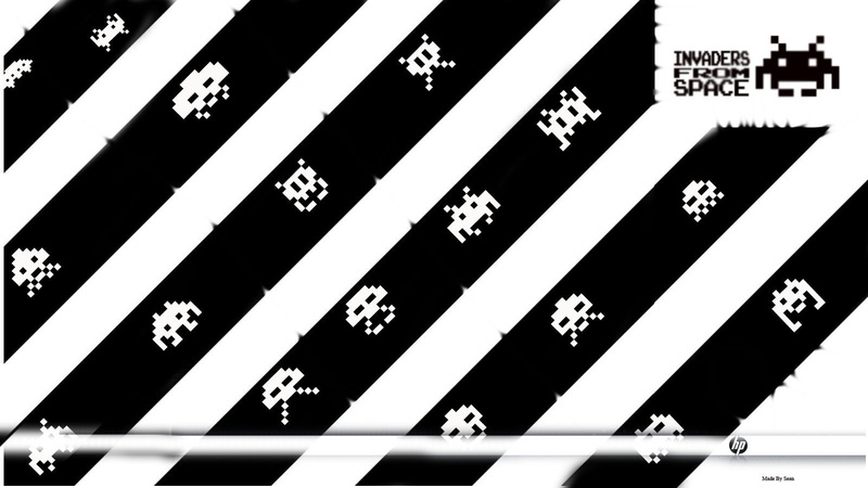 Hp, 720P, aliens, alien, art, Custom, hewlett packard, hd, black and white, technology