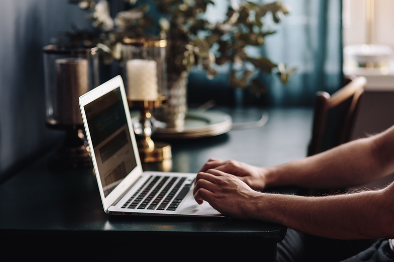 agenda, human body part, connection, workspace, focus on foreground, using laptop, wooden chair, human hand, tech, business, laptop, adult, golden accessories