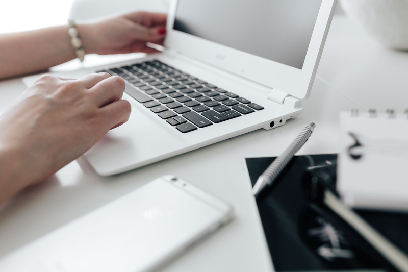 typing, working, indoors, scandi, laptop, tech, adult, human hand, 4K, wireless technology, home office, minimalist, interior, computer equipment, minimalism