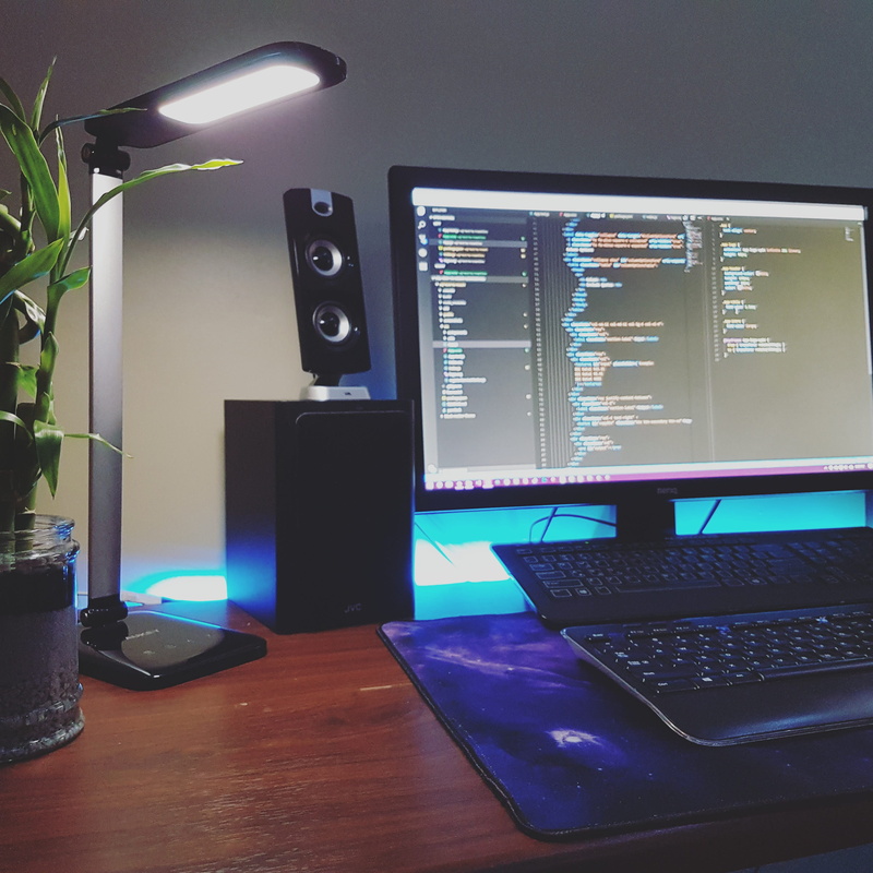 lighting equipment, modern, 2K, pc, desk, domestic room, indoors, connection, window, computer, business, table, communication, workspace, screen, technology