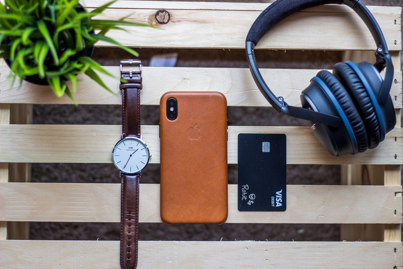 close-up, headphones, round, focus on foreground, black, music, analog, blue, power supply, colored, wood - material, potted plant, case, plant, communication