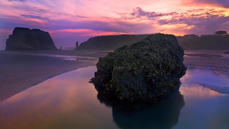 1080P, beach, pool, poll, rock, tidal, nature and landscapes, clouds