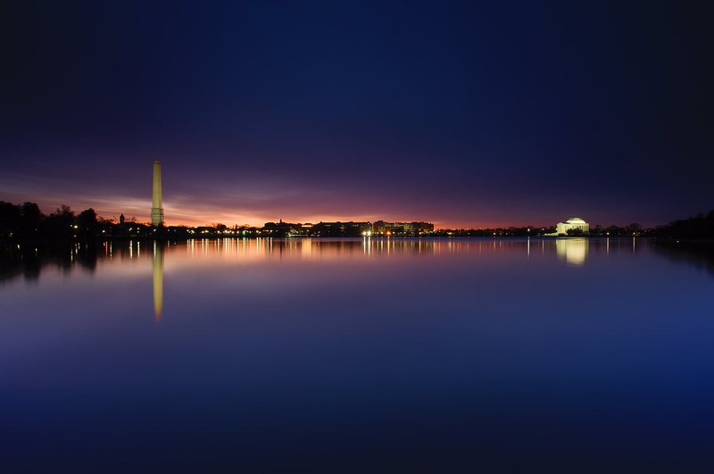 Washington Monument, 1080P, D.C., Washington, reflection, sunset, capital, water, Tidal Basin