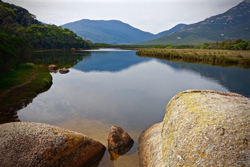 outdoors, Wilsons Promontory, rock, landscape, sky, day, mountain range, lake, mountain, plant, seascape, rock - object, non-urban scene, Stream, water