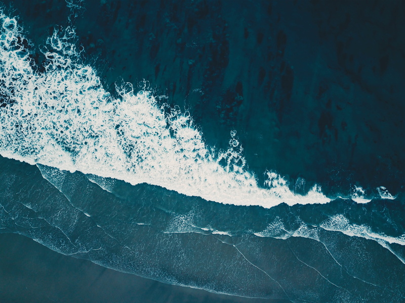 2K, abstract, liquid, ocean, outdoors, drone view, backgrounds, surf, water, pacific Ocean, beach, shore, wafe, seascape, sand, no People, nature, coastline