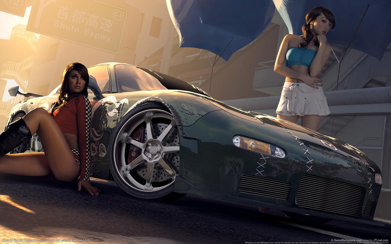 babes, cars, black, coupe, other cars, speed, prostreet, 1080P, need