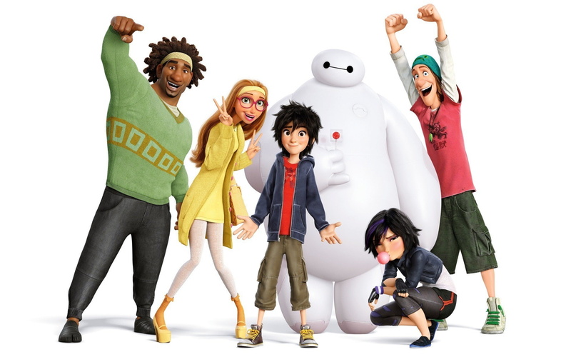 1080P, Honey Lemon (Big Hero 6), lollipop, Animated Movies, Baymax (Big Hero 6), Go Go Tomago, Walt Disney, Disney, movies, Fred (Big Hero 6), Hiro Hamada (Big Hero 6)