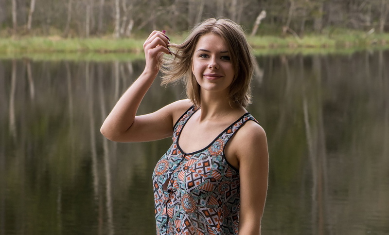 lake, leisure activity, MetArt Magazine, young adult, looking at camera, real people, day, long hair, Yelena, beauty, women, beautiful woman, hair, hair pulling