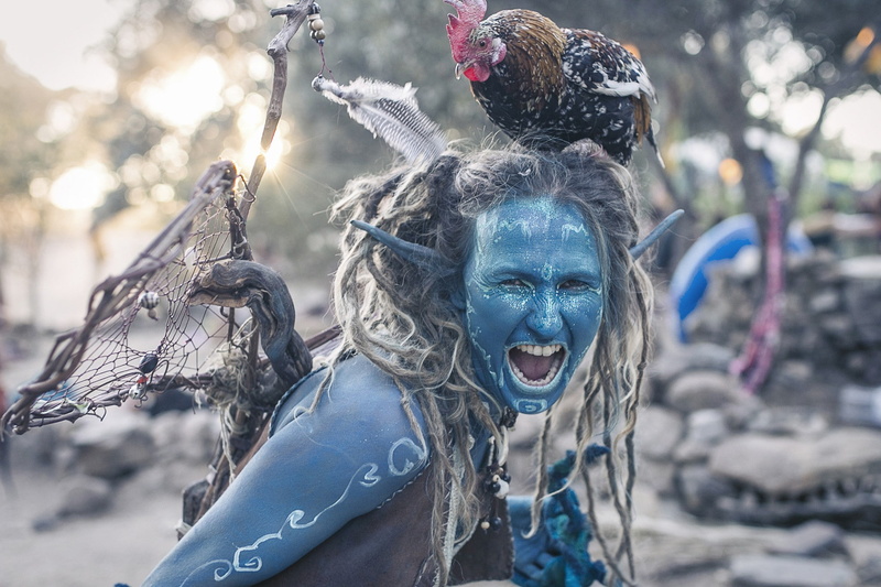 women, lifestyles, dreadlocks, costume, 1080P, model, focus on foreground, representation, adult, mouth open, hair pulling, cosplay, females, nature, people