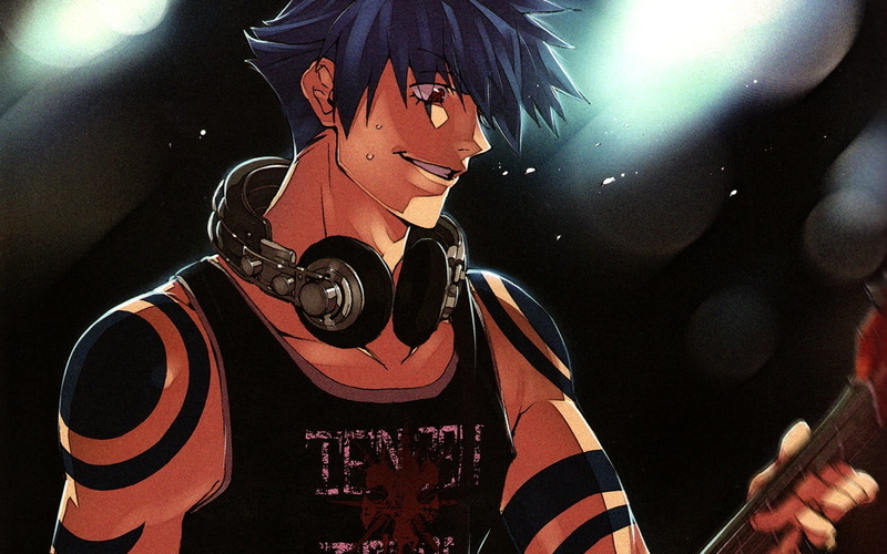 character, celebration, haired, arts culture and entertainment, nightlife, Tengen Toppa Gurren Lagann, crowd, skill, blue, night, illuminated, music, musical instrument