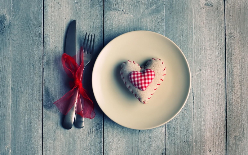 plate, ve, fork, board, tissue, knife, mood, l, 720P, cell, ribbon, heart