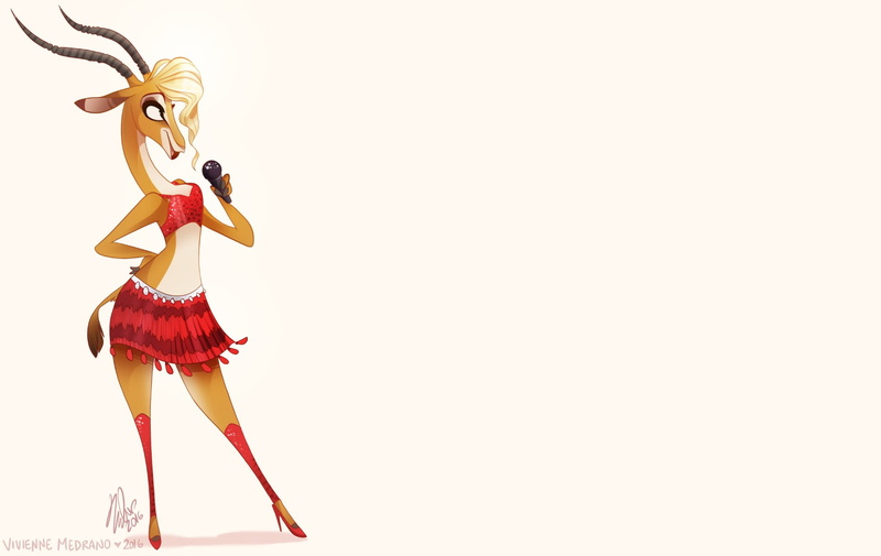 young women, studio shot, young adult, beige, fashion, art and craft, balance, 720P, Gazelle (Zootopia), red, Zootopia, adult, gazelle, clothing, women