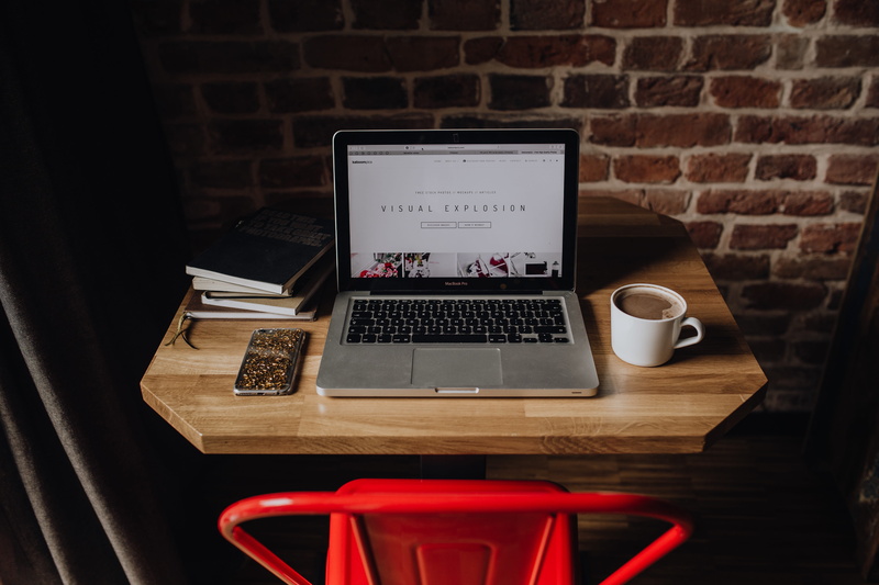 mug, wall, coffee, journals, industrial, study, computer, indoors, no people, red chair, workspace, 5K, front, desk, connection, work, workplace, communication
