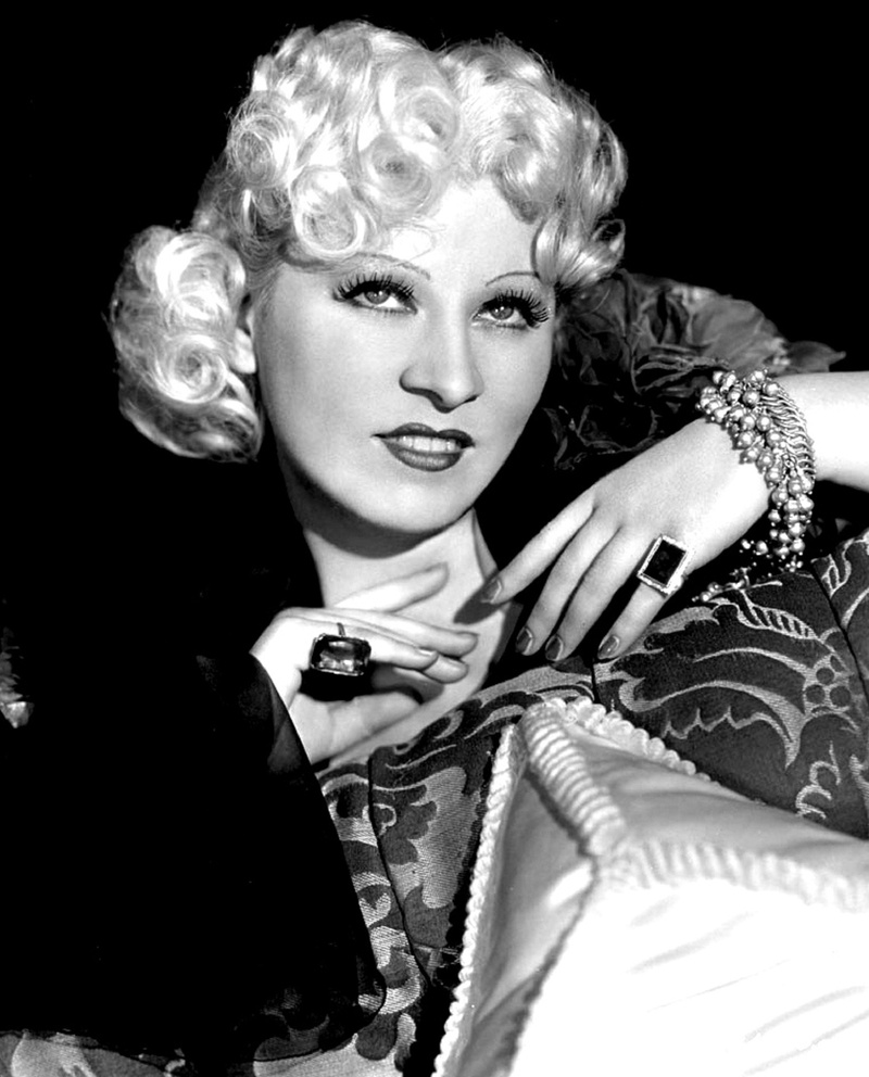 stage, black background, portrait, hollywood, mae west, vintage, beauty, looking at camera, adult, one person, icon, beautiful woman, actress, retro, front view