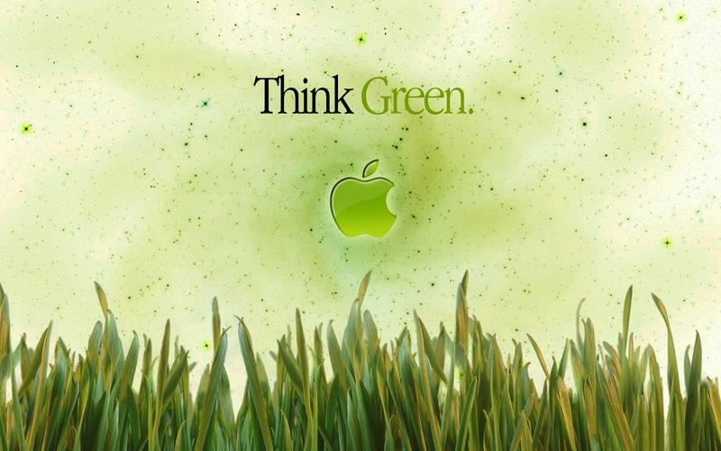 Green, Think, 1080P, Apple, logo, thin