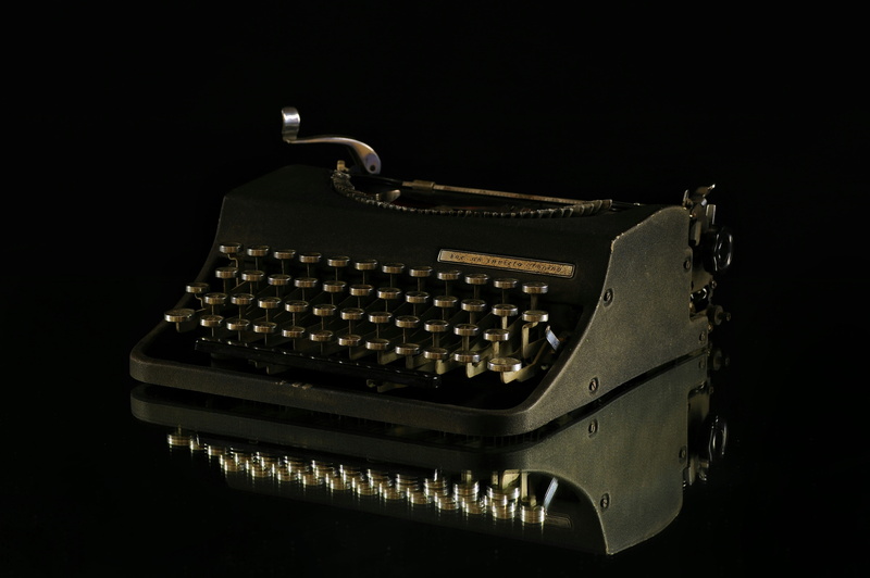 correspondence, black, studio shot, black color, communication, history, to write, photo, journalist, paper, keyboard, single object, antique, equipment