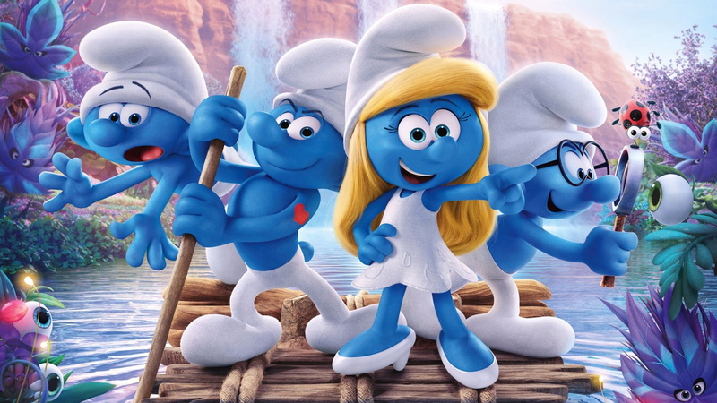 brainy, smurfette, smurf, hd, clumsy, smurfs, hefty, 1080P, sailing, raft, adventures