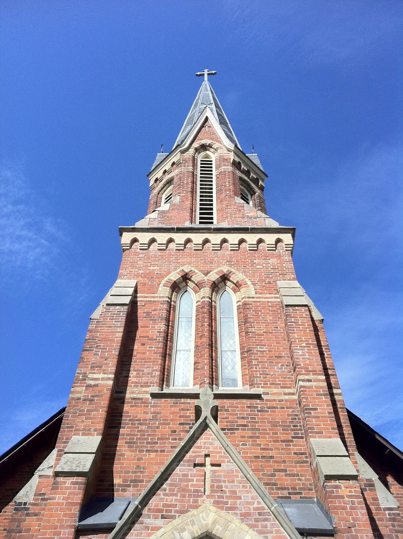 sky, no people, building, canada, belief, nature, clock, blue, blue skies, history, religion, place of worship, church, blue sky, cloud - sky, architecture