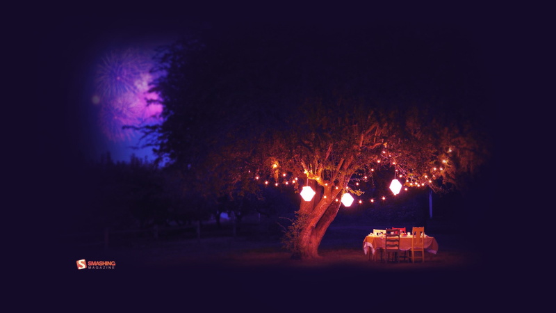 lanterns, smashing, 2K, night, magazine, landscapes, tables, season, summer