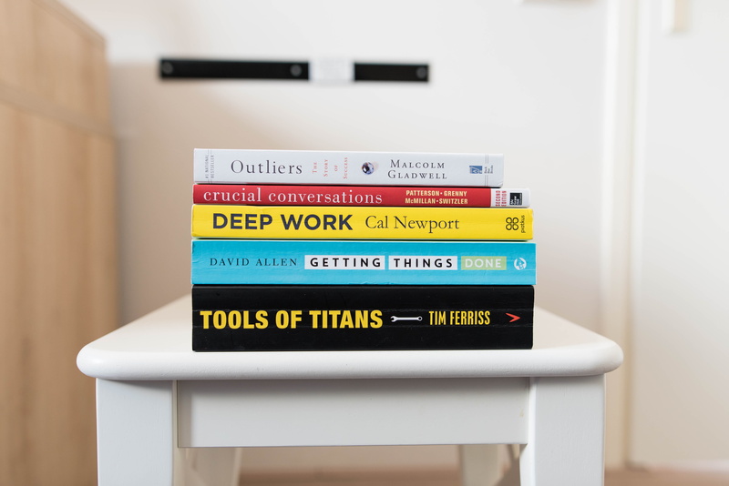 several, close-up, still life, closeup, lifestyle, indoors, creative, warning sign, tools of titan, crucial conversations, room, getting things done, 5K