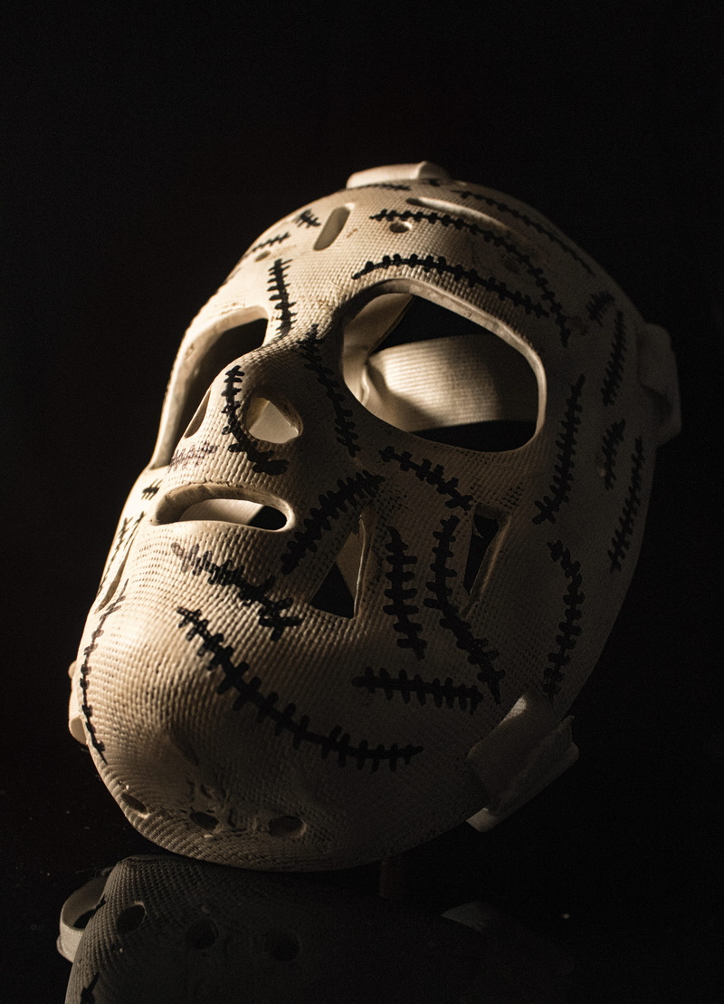 clothing, security, protection, pattern, goalie mask, no people, cut out, mask, close-up, studio shot, equipment, still life, personal accessory, black background