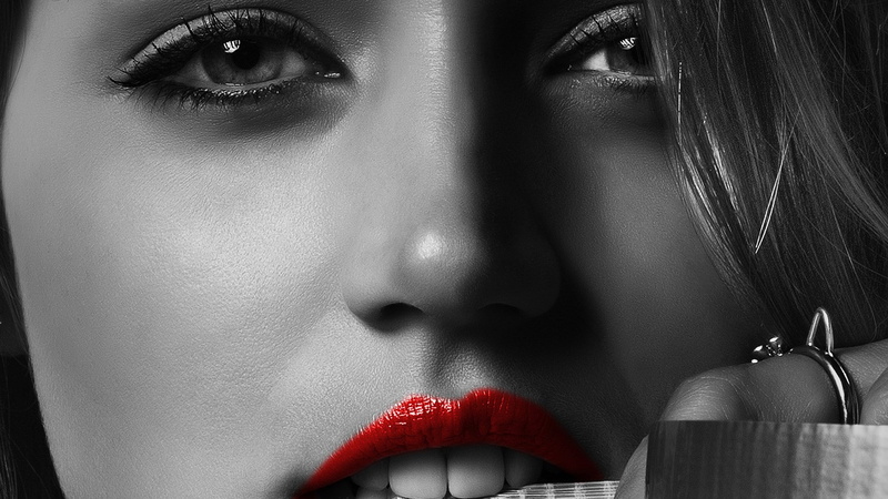 lipstick, modern, adult, young adult, body part, one person, close-up, 1080P, females, beautiful people, red, luxury, beautiful woman, studio shot, human face