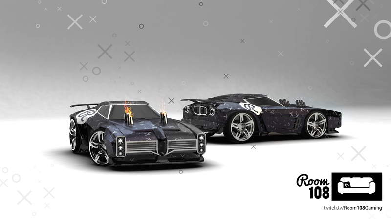 rocketleague room108 rocket league, car, black color, toy car, motor vehicle, sports car, white background, racecar, still life, indoors, no people, metal