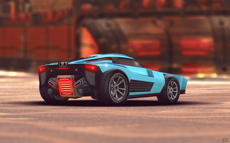 Breakout, sports car, speed, focus on foreground, selective focus, sports race, motor vehicle, car, video games, sport, racecar, render, toy car, 1080P