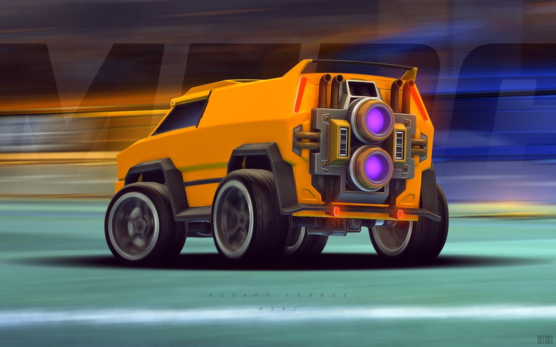built structure, speed, mode of transportation, road, car, land vehicle, motor vehicle, on the move, 1080P, Merc, orange color, Rocket League, truck, blurred motion
