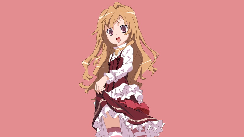 studio shot, character, hairstyle, anime girls, girl, blond hair, colored background, portrait, Toradora!, indoors, hair, Aisaka Taiga, glamour, fashion