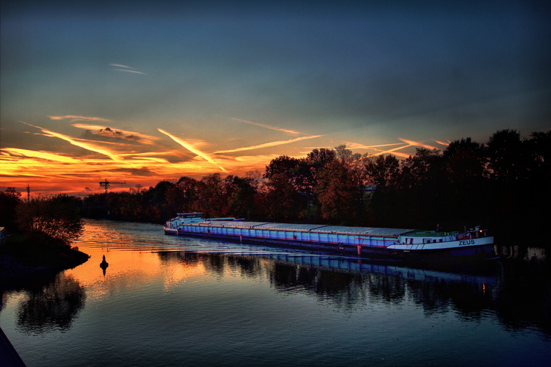 ruhr area, plant, beauty in nature, port bismark, dusk, outdoors, water, sky, mode of transportation, tree, local recreation, gelsenkirchen, transportation