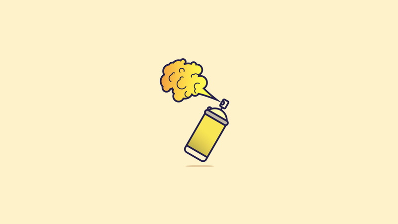 symbol, 1080P, human representation, communication, bottle, humor, activity, creativity, sign, emotion, indoors, fun, spray, yellow, no people, illustration