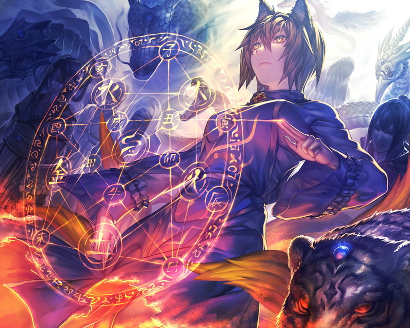tiger, tail, 720P, animal, ears, touhou, yakumo, ran, spirit, ant, dragon