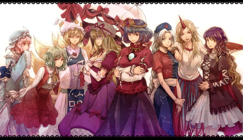 Byakuren Hijiri, Touhou, Anime, Yuuka Kazami, Yuyuko Saigyouji, 720P, Yukari Yakumo, Yuugi Hoshiguma, Ran Yakumo, Kanako Yasaka