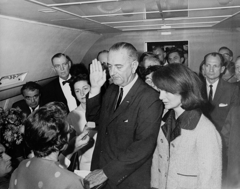 archival, indoors, event, Lyndon B Johnson, 2K, crowd, large group of people, first lady, party - social event, Usa, group, young women, adult, swearing