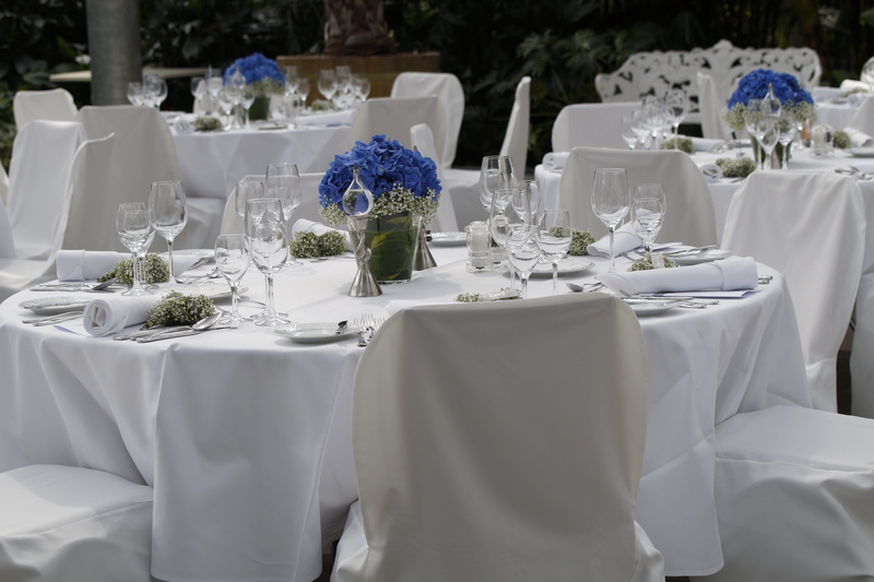 dining table, marry, event, white color, setting, celebrate, white, table, wedding celebration, outdoors, glass, no people, wedding, flowering plant, chair