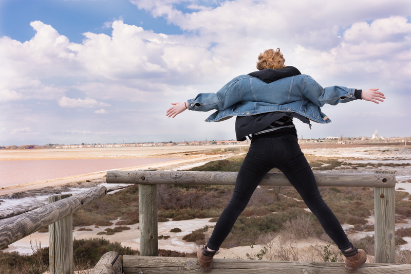 wide, infinite, arms raised, restart, letting go, one person, begin, standing, start, forward, woman, limb, female, lifestyles, new beginning, rear view