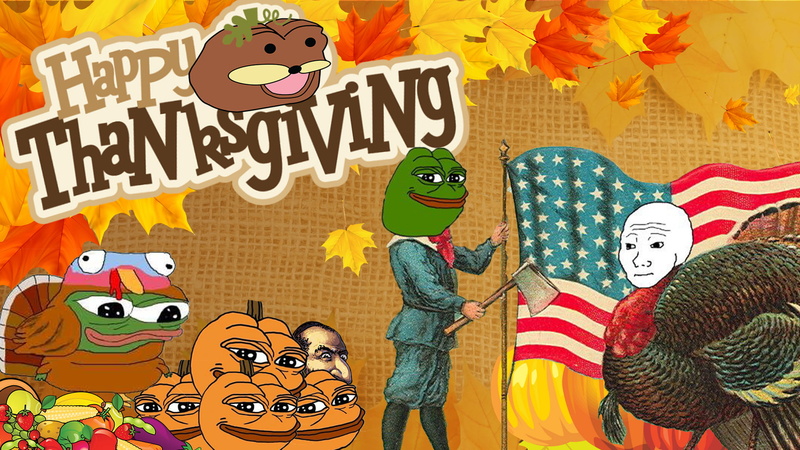 Autumn Equinox, Pepe (meme), pumpkin, Thanksgiving, wojak, 1080P, American flag, fall