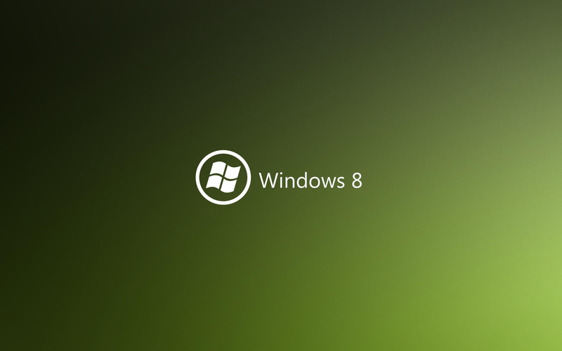 windows 8, brand and logo, 2K, green, windows, dark
