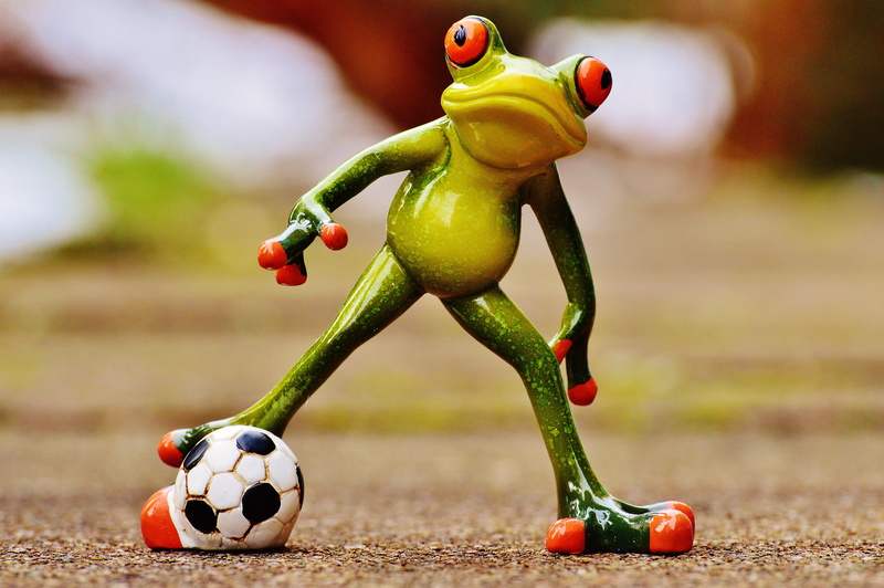 figurine, figure, cute, sport, ball, soccer, football, team sport, representation, toy, day, play, frog, green color, healthy eating, sweet, childhood