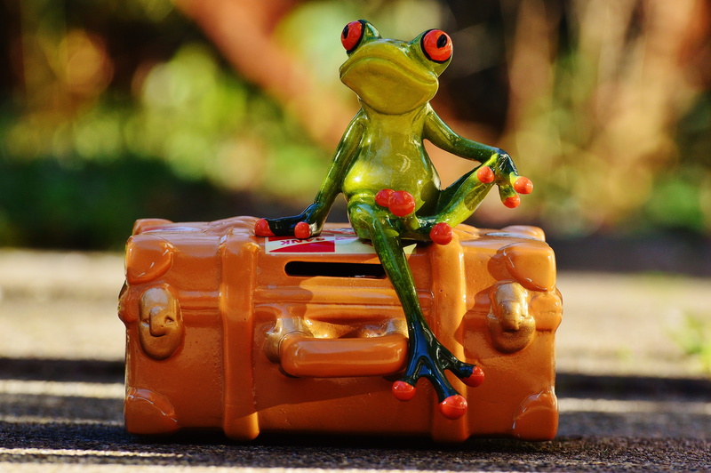 Holiday, figurine, nature, farewell, 4K, art and craft, focus on foreground, car, frogs, Fun, red, male likeness, ceramic, chest, Frog, container, cute