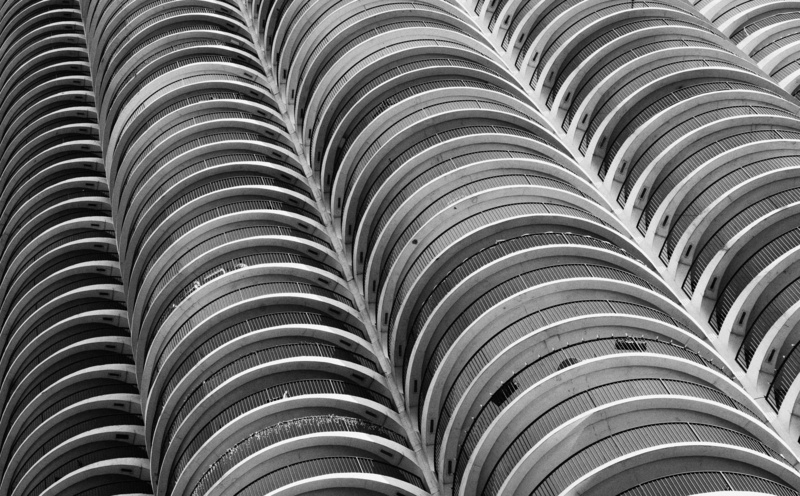 side by side, repetition, no people, Architecture, Bertrand Goldberg, full frame, Monochrome, abundance, Black and White, away, illinois, ceiling, book